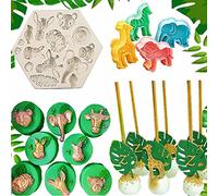 JeVenis Set of 5 Jungle Safari Animal Cake Mold Jungle Safari Animal Cupcake Decoration Jungle Animals Cookie Cutters Jungle Safari Animal Cake Decoration for Jungle Safari Animal Party Baby Shower
