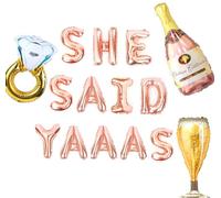 JeVenis She Said Yaaas Banner She Said Yaaas Balloons She Said Yes Balloon for Engagement Party Decor Bridal Shower Balloon Hen Party Balloons Hens Bachelorette Party Decoration