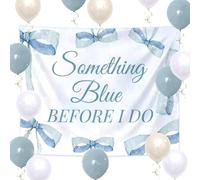 JeVenis Something Blue Before I Do Backdrop Something Blue Bridal Shower Decorations Bow Balloons Banner for Bachelorette Engagement Wedding Party Supplies