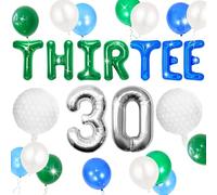 JeVenis ThirTee Golf Birthday Balloons Golf 30th Birthday Decoration Sport Themed Party Supplies Men Boys Party Balloons Decoration