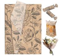 JeVenis Vintage Kraft Tissue Paper for Gift Wrapping Retro Flowers Tissue Paper Gift Bags for Bridal Shower Birthday Party Wedding DIY Craft Supplies 50 Sheet, 20 × 14 Inches