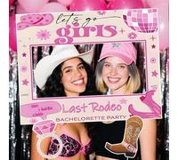 JeVenis Western Cowgirl Party Decorations Let's Go Girls Photo Booth Props Frame Disco Cowgirl Wild West Theme Decor for Bachelorette Last Rodeo Party Supplies Favors