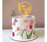 JeVenis Wildflower Cake Toppers Two Wild Flower Cake Decor Second Birthday Cake Toppers for Floral Two Wild Birthday Party Decoration Supplies