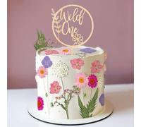 JeVenis Wildflower Cake Toppers Wild One Flower Cake Decor First Birthday Cake Toppers for Floral Wild One Birthday Party Decoration Supplies
