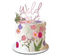 JeVenis Wildflower Cake Toppers Wild One Flower Cake Decor First Birthday Cake Toppers for Floral Wild One Birthday Party Decoration Supplies