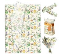 JeVenis Wildflower Floral Tissue Paper Gift Wrapping Paper Flowers Packaging Patterned for Baby Shower Wedding Birthday Bridal Shower Party Decor 50 Sheets
