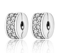 JEVIMORY Clip Stopper Beads for Bracelets 925 Sterling Silver Compatible with Pandora & European Charm Bracelets Necklaces Clip Charm Bead for Bracelet Gift for Women, Medium, Sterling Silver, No