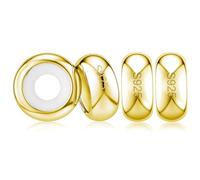 JEVIMORY Stopper Charms 925 Sterling Silver Stopper Beads for Bracelets Round Spacer Beads for Charm Bracelets for Women Clip Spacer Bracelet Stopper, Medium, Sterling Silver, No Gemstone