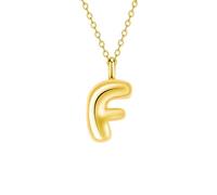 JEVINDA Initial Necklaces for Women, Bubble Letter Necklace Dainty Chunky Alphabet A - Z Pendant Name Personailzed Jewelry Gifts, One Size, Copper, No Gemstone