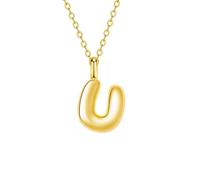 JEVINDA Initial Necklaces for Women, Bubble Letter Necklace Dainty Chunky Alphabet A - Z Pendant Name Personailzed Jewelry Gifts, One Size, Copper, No Gemstone