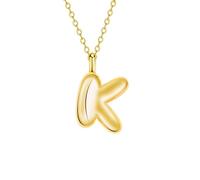 JEVINDA Initial Necklaces for Women, Bubble Letter Necklace Dainty Chunky Alphabet A - Z Pendant Name Personailzed Jewelry Gifts, One Size, Copper, No Gemstone