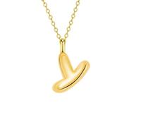 JEVINDA Initial Necklaces for Women, Bubble Letter Necklace Dainty Chunky Alphabet A - Z Pendant Name Personailzed Jewelry Gifts, One Size, Copper, No Gemstone