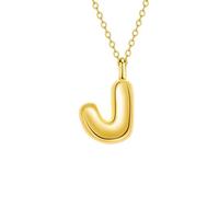 JEVINDA Initial Necklaces for Women, Bubble Letter Necklace Dainty Chunky Alphabet A - Z Pendant Name Personailzed Jewelry Gifts, One Size, Copper, No Gemstone