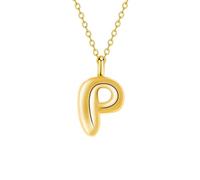 JEVINDA Initial Necklaces for Women, Bubble Letter Necklace Dainty Chunky Alphabet A - Z Pendant Name Personailzed Jewelry Gifts, One Size, Copper, No Gemstone