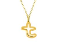 JEVINDA Initial Necklaces for Women, Bubble Letter Necklace Dainty Chunky Alphabet A - Z Pendant Name Personailzed Jewelry Gifts, One Size, Copper, No Gemstone