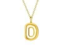 JEVINDA Initial Necklaces for Women, Bubble Letter Necklace Dainty Chunky Alphabet A - Z Pendant Name Personailzed Jewelry Gifts, One Size, Copper, No Gemstone