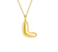 JEVINDA Initial Necklaces for Women, Bubble Letter Necklace Dainty Chunky Alphabet A - Z Pendant Name Personailzed Jewelry Gifts, One Size, Copper, No Gemstone