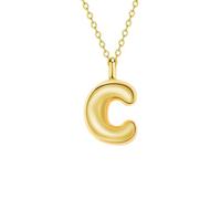 JEVINDA Initial Necklaces for Women, Bubble Letter Necklace Dainty Chunky Alphabet A - Z Pendant Name Personailzed Jewelry Gifts, One Size, Copper, No Gemstone
