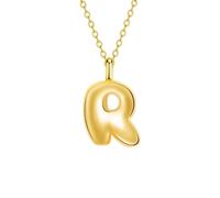 JEVINDA Initial Necklaces for Women, Bubble Letter Necklace Dainty Chunky Alphabet A - Z Pendant Name Personailzed Jewelry Gifts, One Size, Copper, No Gemstone