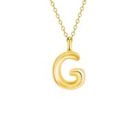 JEVINDA Initial Necklaces for Women, Bubble Letter Necklace Dainty Chunky Alphabet A - Z Pendant Name Personailzed Jewelry Gifts, One Size, Copper, No Gemstone