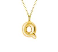 JEVINDA Initial Necklaces for Women, Bubble Letter Necklace Dainty Chunky Alphabet A - Z Pendant Name Personailzed Jewelry Gifts, One Size, Copper, No Gemstone