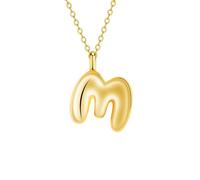 JEVINDA Initial Necklaces for Women, Bubble Letter Necklace Dainty Chunky Alphabet A - Z Pendant Name Personailzed Jewelry Gifts, One Size, Copper, No Gemstone