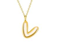 JEVINDA Initial Necklaces for Women, Bubble Letter Necklace Dainty Chunky Alphabet A - Z Pendant Name Personailzed Jewelry Gifts, One Size, Copper, No Gemstone