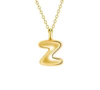 JEVINDA Initial Necklaces for Women, Bubble Letter Necklace Dainty Chunky Alphabet A - Z Pendant Name Personailzed Jewelry Gifts, One Size, Copper, No Gemstone