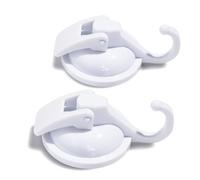 JevLon Suction Cup Hooks,Heavy Duty Suction,Glass Suction Cup Hooks,No Hole Punched Robe Hooks Reusable for Bathroom,Garland Decoration (2, White)