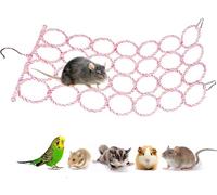 Jevnd 1Pcs Rat Climbing Rope Net Toy for Cage, Bird Hemp Rope Perch Swing, Ladder Rope Bridge Hanging Hammock, Small Animal Activity Toy for Mouse, Mice, Parrot, Bird (Random Color)