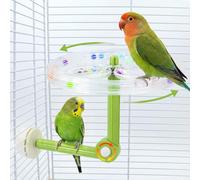 Jevnd 90°/100° Adjustable Spinning Bird Perch for Cage with Rattling Beads & Sounds, Cockatiel Exercise Toys, Interactive Bird Toys for Parakeets Hanging, Rotating Parrot Perch Toy for Conure, Quaker