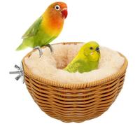 Jevnd Chewproof Steel Frame Small Bird Nest for Cage Laying Eggs,Washable Parakeet Nesting Bed Hanging, Canary Nest and House, Bird Sleeping Hut for Birds Zebra Finch, Canary, Lovebird, Budgie