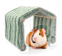 Jevnd Clear Observation Guinea Pig Plastic Hideout Tunnel, Wide Two-Entrance Guinea Pig Hides Bottomless, Warm Small Animal Houses and Hideouts Hideaway Hidey with Open Bottom for Rat Hedgehog