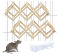 Jevnd Wooden Rat Climbing Toys, Natural Pet Rat Cage Accessories Climbing Ladder, Fancy Rats Enrichment Toy Activities, Hanging Rodent Toys for Pet Rats in Cage Playing Chewing (S, 2pcs)