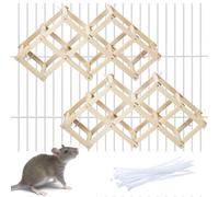 Jevnd Wooden Rat Climbing Toys, Natural Pet Rat Cage Accessories Climbing Ladder, Fancy Rats Enrichment Toy Activities, Hanging Rodent Toys for Pet Rats in Cage Playing Chewing (M, 2pcs)