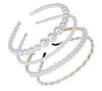 JEVR 4 Pcs Headbands Stylish Pearl Hairbands Hair Accessories Hair Bands for Women Girls