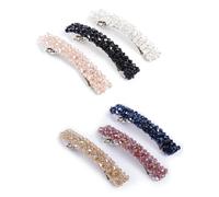 JEVR 6 Pcs Crystal Hair Clips for Women Girls Kids Latest Stylish Party French Barrette Hair Clip Accessories Combo