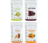 JEVR Fruit Pack Of 4 Custard Apple Powder, Chikoo Powder, Jamun Fruit Powder, Ripe Papaya Powder (100 GM Each) Combo Pack - 400 GM