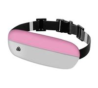 JEVRKAPZ Adjustable Running Belt Waist Pack, Fanny Pack For Working Out With Sweat Resistant Backing, Holds All iPhone Models, Pink Gray, Gsp8802