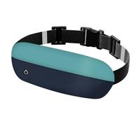 JEVRKAPZ Adjustable Running Belt Waist Pack, Fanny Pack For Working Out With Sweat Resistant Backing, Holds All iPhone Models, Green Dark blue, Gsp8802