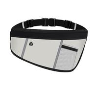 JEVRKAPZ Slim Running Belt, Workout Fanny Pack for Men Women,Exercise Waist Pack for Apple iPhone Holder, Runner Belt for Running Walking Cycling Camping Gym, Black Gray, Gsp8809