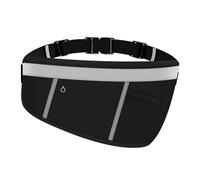 JEVRKAPZ Slim Running Belt, Workout Fanny Pack for Men Women,Exercise Waist Pack for Apple iPhone Holder, Runner Belt for Running Walking Cycling Camping Gym, Gray Black, Gsp8809