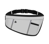 JEVRKAPZ Slim Running Belt, Workout Fanny Pack for Men Women,Exercise Waist Pack for Apple iPhone Holder, Runner Belt for Running Walking Cycling Camping Gym, Gray, Gsp8809