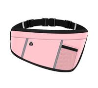 JEVRKAPZ Slim Running Belt, Workout Fanny Pack for Men Women,Exercise Waist Pack for Apple iPhone Holder, Runner Belt for Running Walking Cycling Camping Gym, Pink, Gsp8809