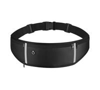 JEVRKAPZ UltraSlim Fanny Packs for Women Men Slim Running Belt Waist Pack Runners Bag Waterproof Money Belt, All Black, 1186