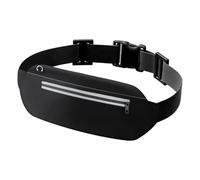JEVRKAPZ UltraSlim Fanny Packs for Women Men Slim Running Belt Waist Pack Runners Bag Waterproof Money Belt, Black, 8801