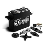 Jevuoyee 55KG High Torque Brushless Digital Servo - Full Metal Waterproof RC Servo Motor for TRX4 TRX6 SCX10 III VS4-10 GEN7 1/10 RC Crawler Car Upgrades, 180° Adjustable Control