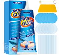 Jevvu Air Mattress Patch Kit, Heavy Duty Vinyl Inflatable Repair Kit for Air Bed, Hot Tubs, Paddling Pool, Bounce House, PVC Boat, Pool, Tent, Waterproof UV- Resistant PVC Repair Glue