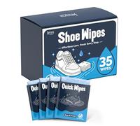 Jevvu Shoe Cleaner Wipes, 35 Individually Wrapped Trainer Cleaning Wipes for Shoes, Portable Shoe Wipes for White Shoes, Leather & Rubber
