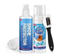 Jevvu Suede Cleaner Kit, Suede Shoe Cleaner and Suede Protector Spray for Suede & Nubuck Shoes, Removes Dirt and Repels Water